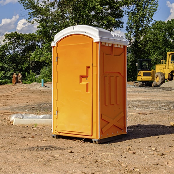 how often are the portable restrooms cleaned and serviced during a rental period in Moran